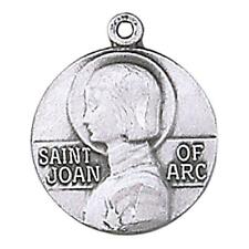 St Joan of Arc Elegnat Sterling Silver Medal Size .75 in Dia and 18 in Chain picture