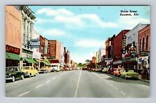 Anniston AL-Alabama, Looking North On Noble Street, Drugstore, Vintage Postcard picture