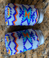 Rare Ojibwe Native American Fully Beaded Salt and Pepper Shakers picture
