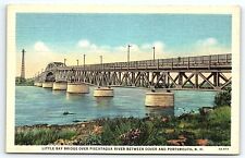 1935 DOVER PORTSMOUTH NH LITTLE BAY BRIDGE PISCATAQUA RIVER LINEN POSTCARD P2424 picture