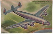 EASTERN'S LUXURY LINER OF THE AIR  LOCKHEED CONSTELLATION VTG. POSTCARD 1946 picture