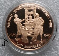 Thomas Paine Common Sense Pamphlet Printing Press Bronze Coin Medal picture