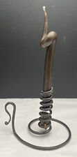 AMISH COURTING CANDLE - Wrought Iron Candle Holder With Swirl Candle picture