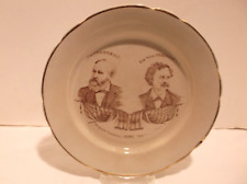 Antique Political Campaign Plate - 1892 Benjamin Harrison Whitelaw Reed Photo picture