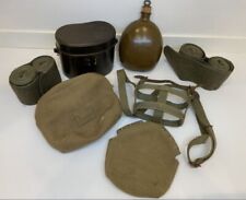 WW II Imperial Japanese Army Canteen, Mess Kit, Gaiters Set 1942 Military Gear picture