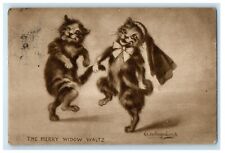 1909 Dancing Cats The Merry Widow Waltz Vredenburgh Artist Signed Postcard picture