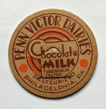PENN VICTOR DAIRIES  CHOCOLATE MILK  PHILADELPHIA, P.A.  MILK BOTTLE CAP picture