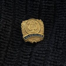 Vintage Goldtone Blue Enamel Glee Club Pin Back picture