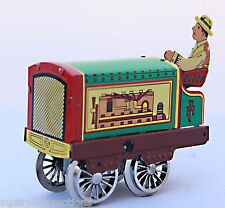 TIN TOY TRAIN TRACK WORKER CLOCKWORK RAILWAY ENGINE COLLECTIBLE picture