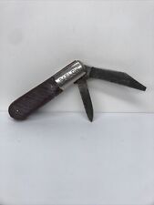Barlow Imperial USA Pocket Knife Vintage 2 Blade Brown Handle Parts Or Repair picture