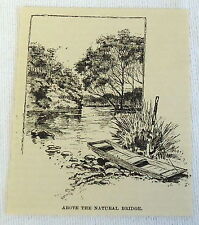 small 1886 magazine engraving ~ ABOVE THE NATURAL BRIDGE, James River VA picture