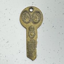 Vintage Jesus Mary I am Catholic Notify Priest Rosary Key To Heaven Italy Medal picture
