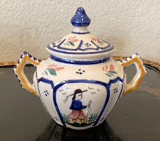 HB Quimper Faience Sugar Bowl with Lid Style 222 Made in France picture