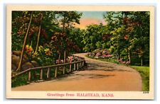 HALSTEAD, KS Postcard-  GREETINGS FROM HALSTEAD KANS - NYCE picture