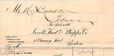 1908 LOVETT HART PHIPPS BILLHEAD STATEMENT CHAUNCEY ST BOSTON MA  AC182 picture