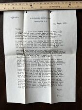 1932 U.S. NAVAL STATION ANACOSTIA LETTER 2-HOLE EPHEMERA, ASKING FOR FORGIVENESS picture