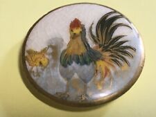Vintage Satsuma Large Rooster Button w/Black Tail & Chicks About 1” Across picture