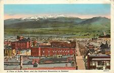 Butte Montana~Rooftop View of City and Highland Mountains~1930s Postcard picture