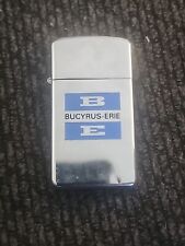 Vintage 1981 Bucyrus Erie Advertising Slim Chrome Zippo Lighter picture