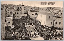 Vtg Bethlehem Christmas Day Street View City Palestine Israel 1910s Postcard picture