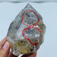 Fine 100mm Herkimer Diamond 3 Enhydro Crystal &two moving water droplets picture