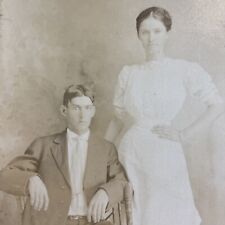 Antique Postcard Portrait of Young Man and Woman RPPC SOLIO 1892-1907 picture