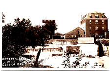 Antique Real Photo RPPC Postcard Western Star Mill Salina, Kansas 1909 picture