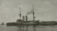British Royal Navy HMS Hindustan RPPC Postcard WWI c.1910s picture