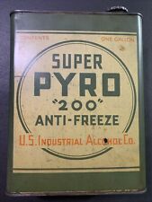 Vintage RARE Super Pyro 200 Anti-Freeze One Gallon Oil Gas Service Station Can picture