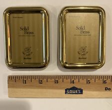 VTG Solid Brass Bowon Hand Polished Small Rectangle Picture Frame (SET OF 2) picture