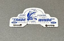 VINTAGE TRADE WINDS FISHING PLARE TOPPER PORCELAIN SIGN CAR GAS TRUCK OIL picture