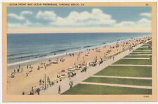 c1940s~Virginia Beach VA~General Ocean Front View Promenade~Vintage Postcard picture