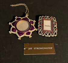 Jay Strongwater mini frame and hanging ornament with Swarovski crystals picture