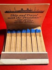 MATCHBOOK - AMERICAN PRESIDENT LINES - TRAVEL WITH PRESIDENTS - UNSTRUCK picture