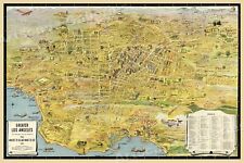 Greater Los Angeles Panoramic Sightseeing Map 1930s - 20x30 picture