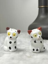 Vintage Japanese Dalmatian Dog Ceramic Salt and Pepper Shakers picture