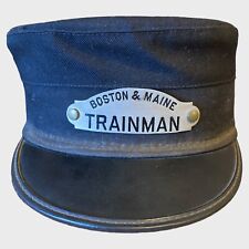 B&M Railroad Trainman  Hat & Badge Boston & Maine Sz 7 1/8 vintage Train picture