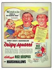 Kelloggs Howdy Doody Andy Devine Cereal Vintage Ad '52 Rice Krispies Bill Hickok picture