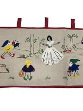 Vtg Snow White And Seven Dwarfs Handmade Embroidery Applique Felt Wall Hanging picture