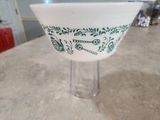 Vintage Federal Glass Scandinavian Pattern Turquoise Design Mixing Bowl 8
