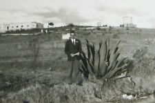Real Photo man standing maguey cactus Observatory Southwest 1945 picture