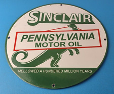 Vintage Sinclair Gasoline Sign - Porcelain Service Station Gas Pump Plate Sign picture