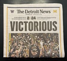 THE DETROIT NEWS Michigan Football National Champions U Of M 1-9-2024 🏈 📰 🏆 picture