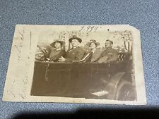 1919 RPPC POSTCARD PEOPLE ON CAR picture