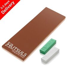 Hutsuls Knife Stropping Leather Sharpening Strop Green White Compound Sharpener picture
