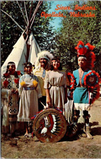 Ogallala NE Nebraska Sioux Chief Henry Whitecalf 1985 Family Vintage Postcard picture