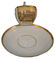 Antique 18thC Thun Kloesterle Porcelain Scenic Cup & Saucer Porzellan Tasse picture