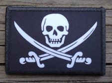 Pirate Flag Jolly Roger Morale Patch Hook and Loop Army Custom Tactical 2A picture