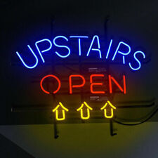 Upstairs Open Club Store Bar Decor Neon Sign Light Glass Collectible 24