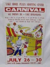Vintage Lake Shore Plaza Carnival Ride Poster Sign~Portion Road~Ronkonkoma picture